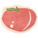 Persikofärgad halkfri badrumsmatta söt badrumsmatta fruktformad absorberande badrumsmatta badkar plysch duschmatta (persikofärgad)