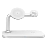 Magnetisk trådlös laddningsstativ, 15w snabbladdningsdockningsstationhållare LED-indikatorlampa kompatibel med Magsafe Iphone 13 -Vit