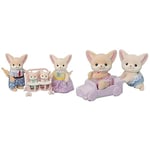 Sylvanian Families Fennec Fox Family & 5697 Fennec Fox Twins - Dollhouse Playsets, Multicolor