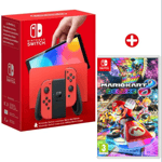 Switch OLED Rouge 64 Go & Mario Kart 8 Deluxe - Neuf