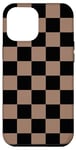 iPhone 12 Pro Max Black and Brown Classic Checkered Big Checkerboard Case