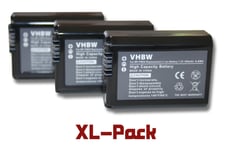 vhbw 3x Batteries compatible avec Sony Alpha NEX-3N, NEX-3NL appareil photo, reflex numérique (950mAh, 7,2V, Li-ion) avec puce d'information