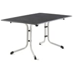 Sieger Table pliante 140 x 90 cm, plateau Vivodur® anthracite, structure gris clair -