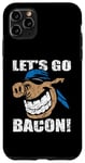 Coque pour iPhone 11 Pro Max Funny Let's Go Bacon Pig Style vieilli Dessin animé Porc