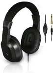Black Over-Ear TV Stereo Headphones Earphones 8m Long Cable - BRAND NEW