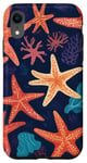 iPhone XR Trendy Starfish Coral Pattern Case