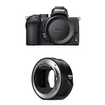 Nikon Z50 Body Mirrorless Camera (209-point Hybrid AF, High speed image processing, 4K UHD movies, High Resolution LCD Monitor) VOA050AE & FTZ II - Adapter for F-Mount lenses on Z-Mount cameras