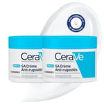 CeraVe Crème SA Anti-Rugosités | 2 x 340g | Crème Exfoliante Hydratante 24h Corps pour Peaux Très Sèches, Rugueuses et Kératose Pilaire