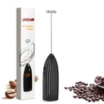 Milk Frother, WATACHE Handheld Battery Operated Electric Foam Maker for Thick Frothed Milk in Seconds, Bulletproof Coffee, Lattes, Cappuccino, Hot Chocolate, Drink Mixer, Black