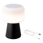 LED-lampa med Bluetooth-högtalare och strådlös laddare Lumineo 894415 Svart 22,5 cm Laddningsbar