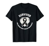 Skin Cancer Survivor Distressed Heart Melanoma Awareness T-Shirt