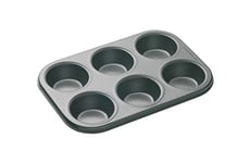 MasterClass - Moule à 6 Muffins Antiadhésif, Acier au Carbone, 27 x 18 cm