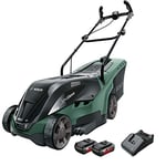 Bosch Home and Garden Cordless Lawnmower UniversalRotak 36-560 (36 Volt, 2x Batteries 2.0 Ah, Brushless Motor, Cutting Width: 36 cm, Lawns up to 560 m², in Carton Packaging)