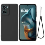 EIDERWOOD Motorola Moto G05 / E15 Liquid Silikon Skal m. Rem - Svart