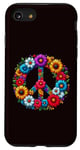 Coque pour iPhone SE (2020) / 7 / 8 Signe de la paix coloré fleurs hippie rétro années 60 70 pour femme