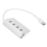 4 Portars USB 3.0 Hub 5Gbps Aluminiumlegering USB Hub USB Expander för IOS Laptop för Windows Laptop Air för PC Silver