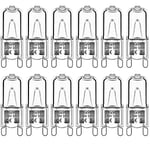 12-pack G9 Halogenlampor 33W 230V 2800K Varmvitt 380lm Klar Kapsel Halogenlampor Dimbar Ingen Blixt Ingen Flimmer