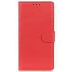 Samsung Galaxy S23 Ultra PU Litchi Skin Flip Deksel med Lommebok - Rød