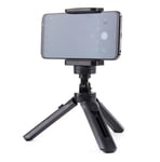 JollyFX Mini Tripod with phone holder mount selfie stick camera GoPro holder - svart