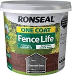 Ronseal 5 Litre Charcoal Grey One Coat Fence Life Quick Dry Garden Shed Paint