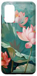 Coque pour Galaxy S20 Style de peinture à l'huile de fleurs de lotus Art Design