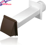 Universal External Wall Vent Cover Kit for Vented Tumble Dryers (Brown)