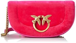 Pinko Women's Round Click Baguette Mini Vell Bag, Q83q_Cherry-Antique Gold, 25X8X14
