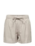 Onlcaro Mw Linen B Pull-Up Shorts Cc Pnt Bottoms Shorts Casual Shorts Beige ONLY