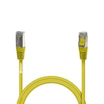 Waytex 32061 Câble Ethernet Réseau RJ45 Cat 5e FTP 100MHz Blindé couleur - Compatible PC, Routeur, Modem, Switch Consoles de jeux, TV, amplificateur réseau – 1m, Jaune