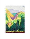 TRAVEL JURA MOUNTAINS PONTARLIER FRANCE VILLAGE FOREST FRAMED ART PRINT B12X7301