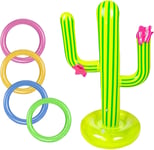 Anneau de jeu gonflable de cactus, anneaux gonflables flottants extérieurs, jeu gonflable de jeu de gonfleur pour le jeu de piscine d'été de fête de fiesta