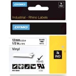 Dymo Tape Rhino 12 mm x 5,5 m vinyl svart / vit
