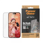 PanzerGlass iPhone 15 Skärmskydd Re:fresh Ultra-Wide Fit EasyAligner