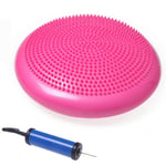 Kays Balance Board Inflated Wobble Cushion Exercise Balance Stability Disc With Hand Pump For Home Or Office Desk Chair (Color : Pink)