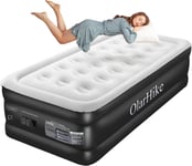 OlarHike Single Air Bed, Inflatable Mattress with Built-in Single, Black 