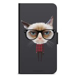 iPhone 12 Mini Plånboksfodral - Hipster Katt