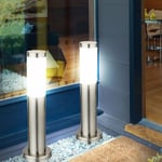 ETC-SHOP Etc-shop - 2x led lampadaire d'extérieur pied lumière chemin jardin cour allée porche éclairage acier inoxydable IP44 h: 45cm