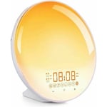 Ljus väckarklocka, morgonradio väckarklocka med ljuseffekter, 20-nivåers ljusstyrka sensor touch-funktion, ljusterapi med väckarklocka, alarm