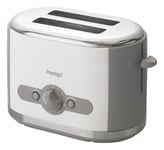 Prestige Easy to Operate Brushed Stainless Steel 2 Slice Toaster - White - 53791