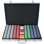 vidaXL Pokerset med 1000 marker aluminium 80183