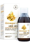 Aura Herbals - Omega-3 -370 DHA - 700 EPA + D3 2000 IU + K2 (200 ml)