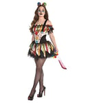 amscan 9905002 – Costume de clown Scary avec robe et jupon et serre-tête, clown horreur, carnaval, fête à thème, Halloween