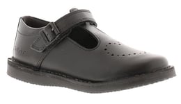 Kickers Infant Girl's Kopi Heart T Bar Leather Shoes, Black, 9 UK Child