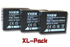 vhbw 3x Batteries compatible avec Fuji / Fujifilm X100F, X-A1, X-A10, X-A2, X-A3, X-A5, X-A7 appareil photo reflex (800mAh, 7,2V, Li-ion)