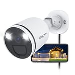 Foscam 2K 4MP Caméra de Surveillance Extérieur avec Spotlight, Caméra IP WiFi 2.4G/5G avec Vision Nocturne Colorée, Audio Bidirectionnel, Détection de Mouvement+PIR, Détection de Personne AI, IP66