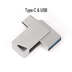 QWERBAM 360 Rotation Type C USB 3.0 Flash Drive 64GB 32GB 16GB 128GB Pendrive 3.0 Real Capacity Flash USB High Speed (Capacity : 32GB, Color : Silver)