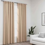 vidaXL Linen-Look Blackout Curtains with Hooks 2 pcs Beige 140x245 cm Room
