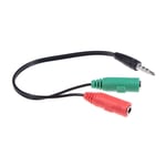 INECK® cable splitter - jack 3,5 mm - 1 "femelle" vers 2 "mâles" (1 micro + 1 headphone)