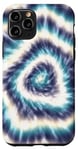 Coque pour iPhone 11 Pro Tie-Dye Bleu Spirale Tie-Dye Design Coloré Summer Vibes
