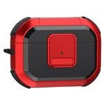 Apple AirPods Pro 2 - Hybrid beskyttelsesetui med Karabinkrog - Rød